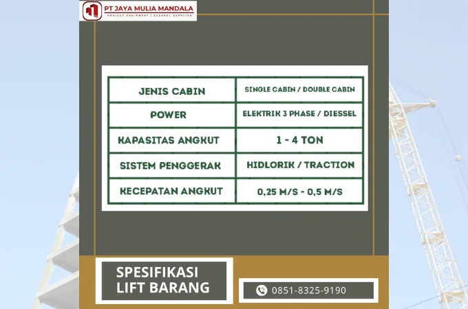 sewa lift barang lampung