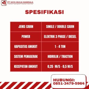 spesifikasi lift barang gresik