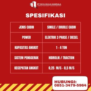 spesifikasi lift barang mojokerto