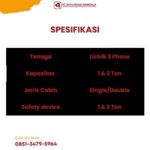 spesifikasi passenger hoist denpasar