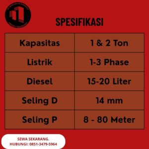 klien spesifikasi hoist crane padang