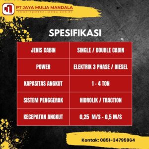 spesifikasi lift barang magelang