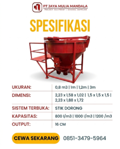 spesifikasi bucket cor sumenep