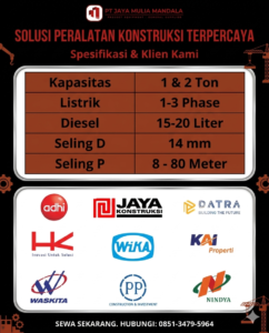 spesifikasi hoist crane depok