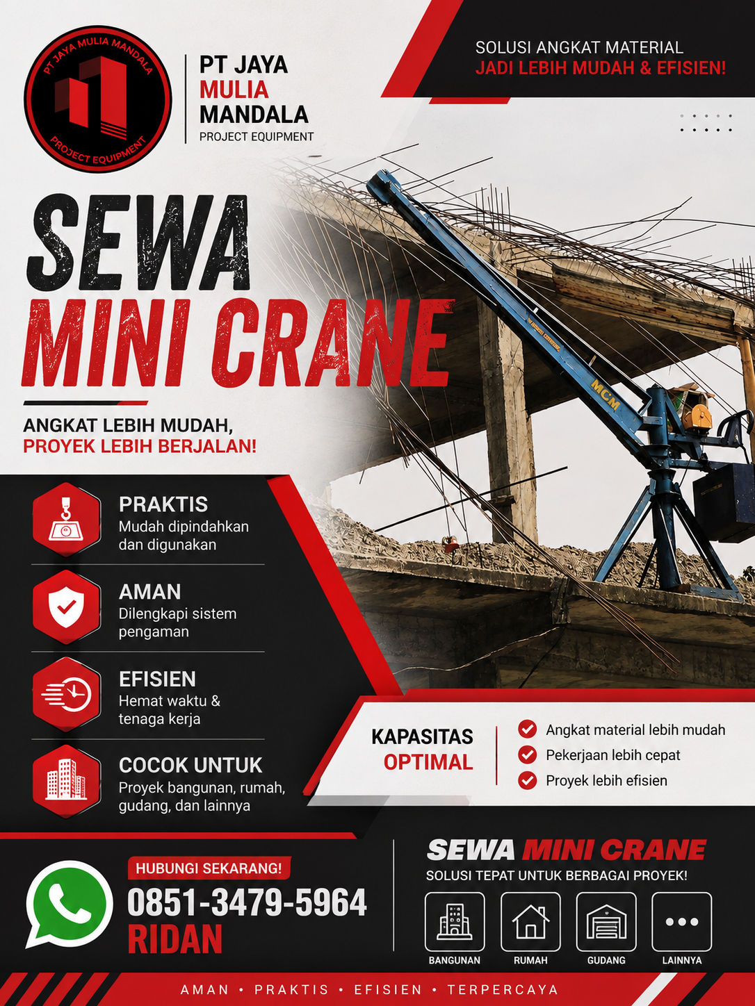 sewa mini crane karawang