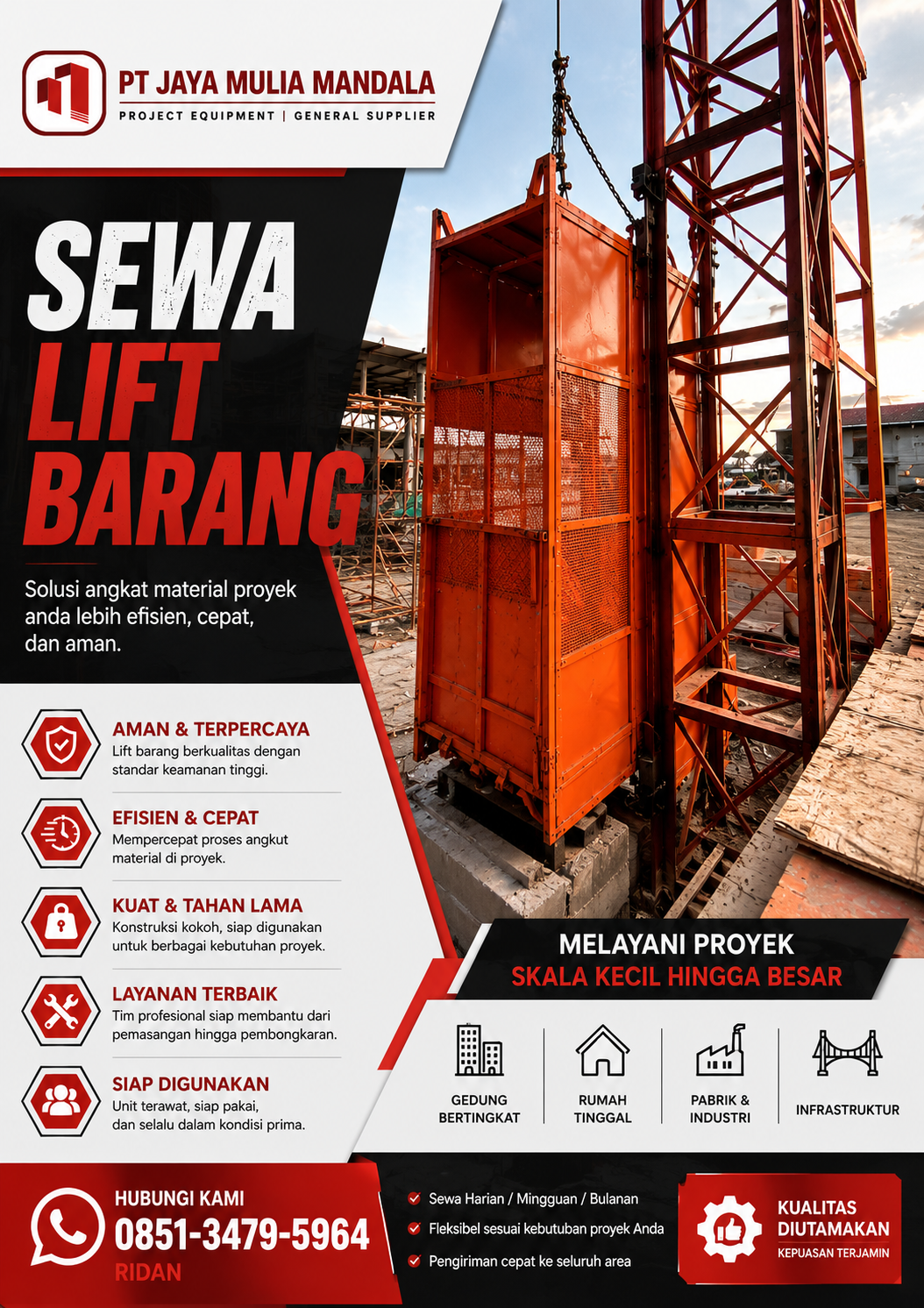 sewa lift barang nias