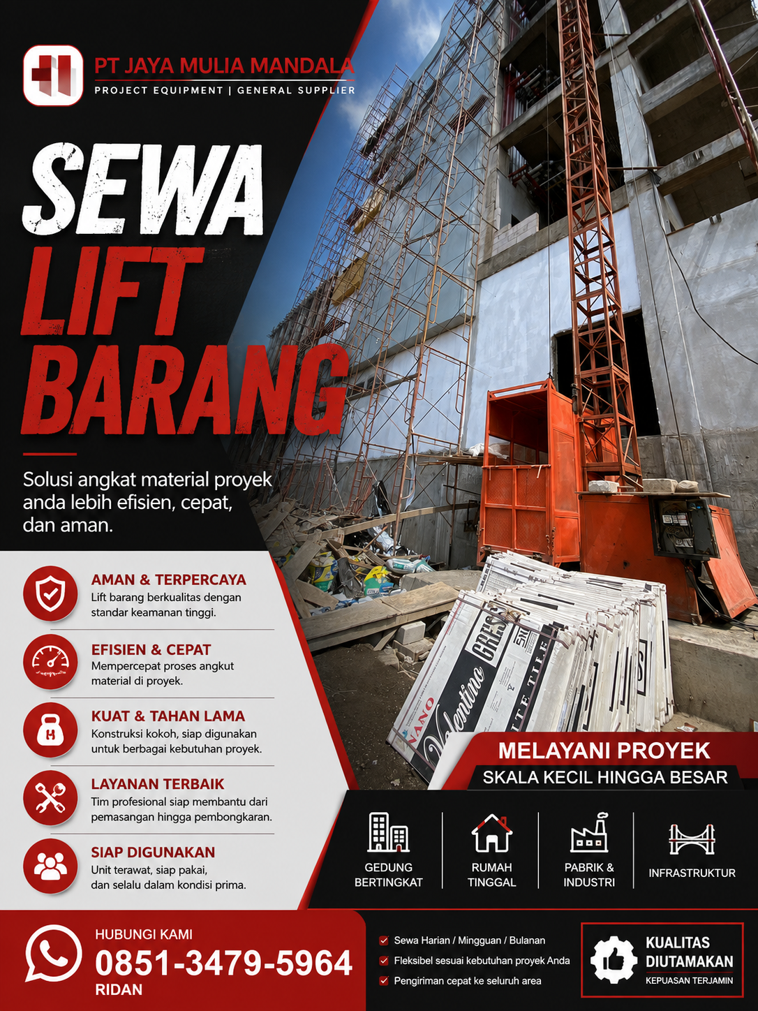 sewa lift barang pinrang