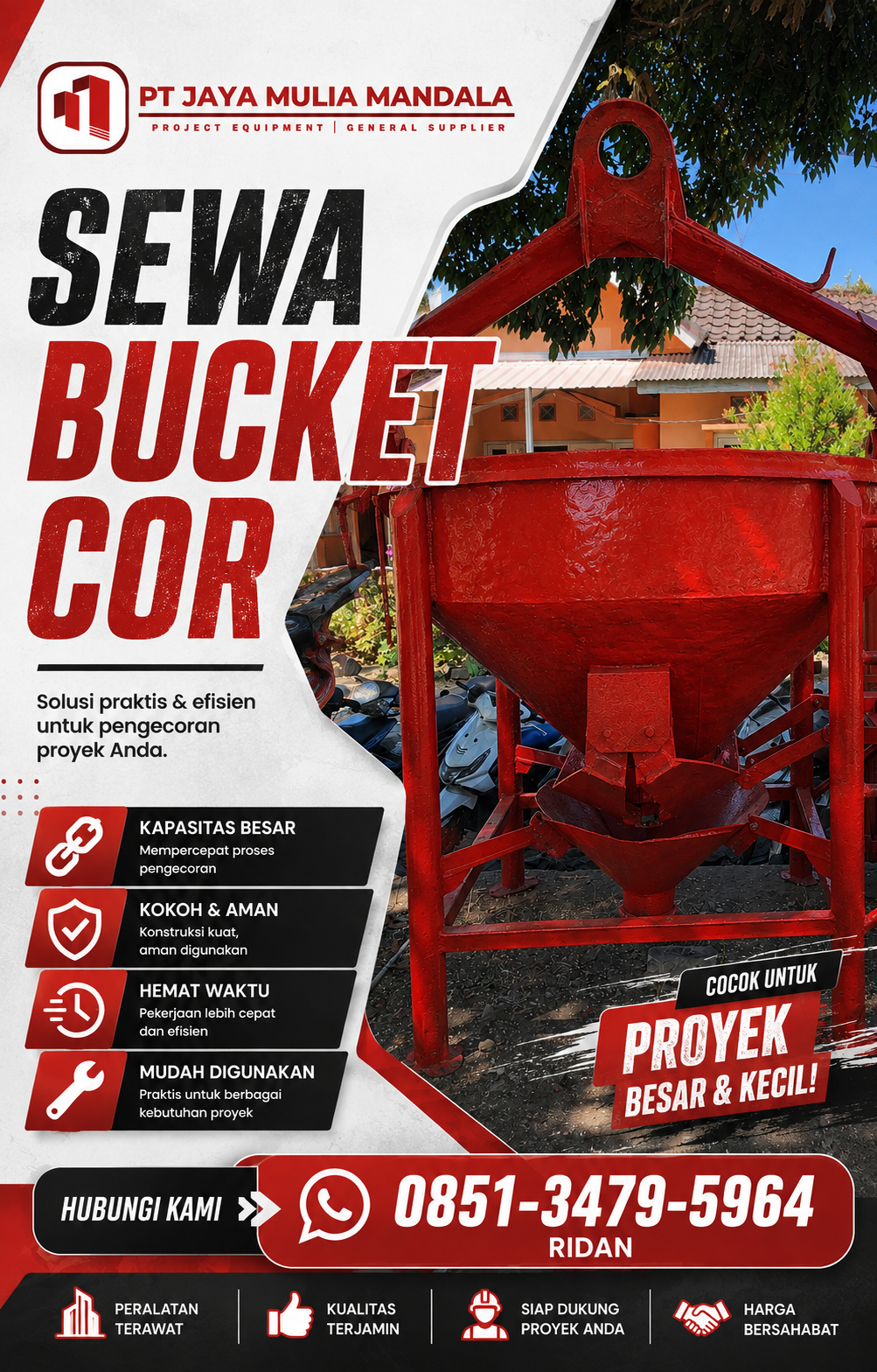 sewa bucket cor magelang