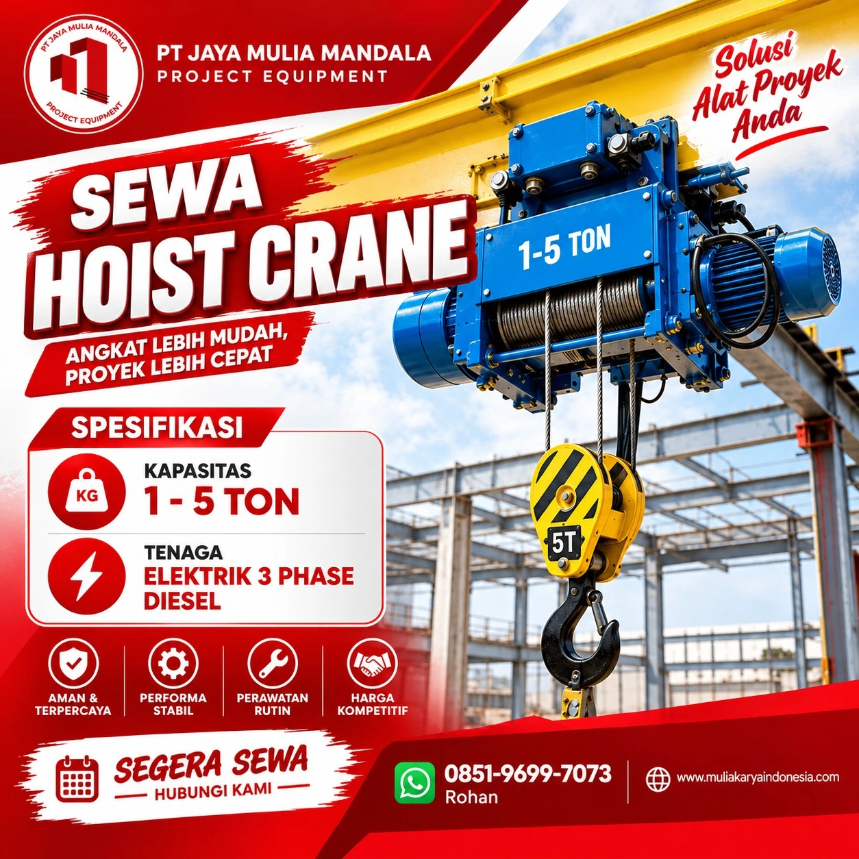 Sewa Hoist Crane kalsel