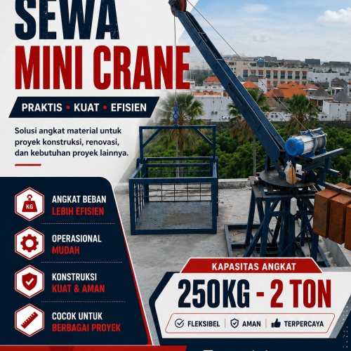 Sewa Mini Crane Bantul | Kapasitas 1 – 2 Ton | Crane Proyek