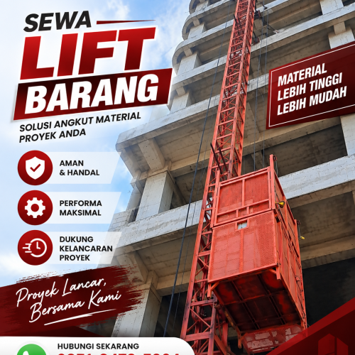 Sewa Lift Barang Nganjuk | 1 – 2 Ton | Lift Proyek Terbaik